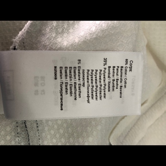 NWOT - White top with black vegan leather piping. - Picture 6 of 7